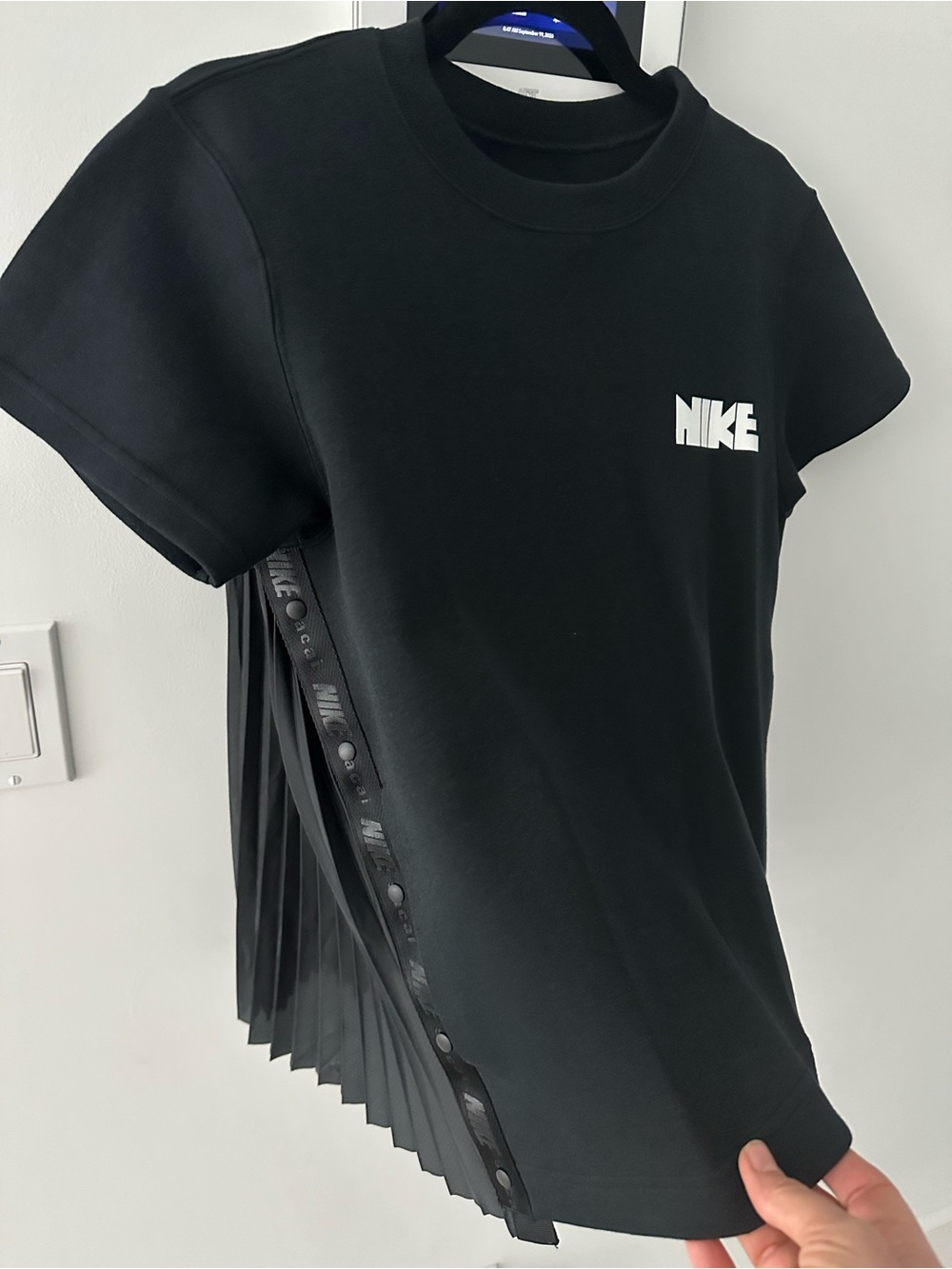 Nike Black Short-Sleeve Tee with White Logo